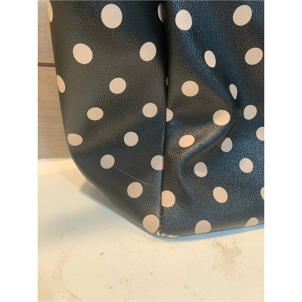 Kate Spade Adaira Wellesley Polka Dot Diaper Tote Bag Black Tan Preppy - Picture 4 of 16
